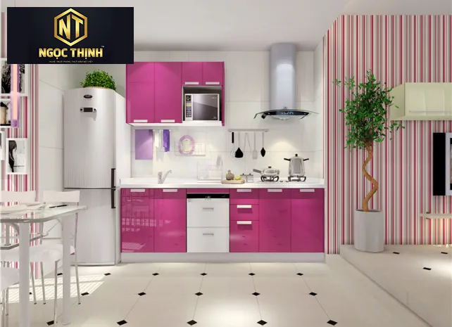 Xưởng Nội Thất Ngọc Thịnh Biên Hòa - Tủ bếp gỗ melamine thông  minh, hiện đại , cao cấp - TBNT19